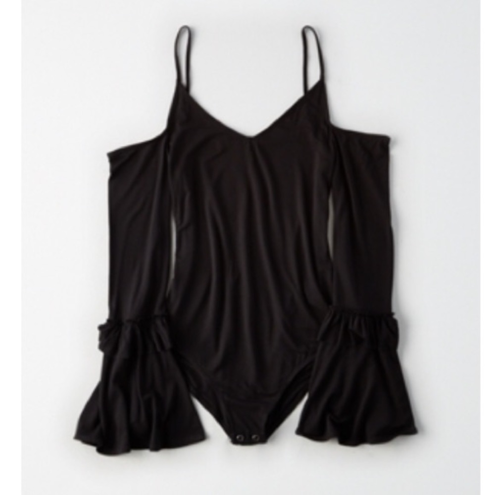 $20 AEO Cold Shoulder Bodysuit with Bell Sleeves
